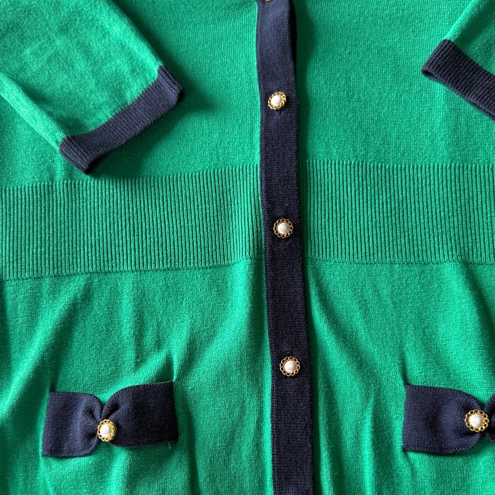 Lilly Pulitzer Green and Navy Knit Sweater